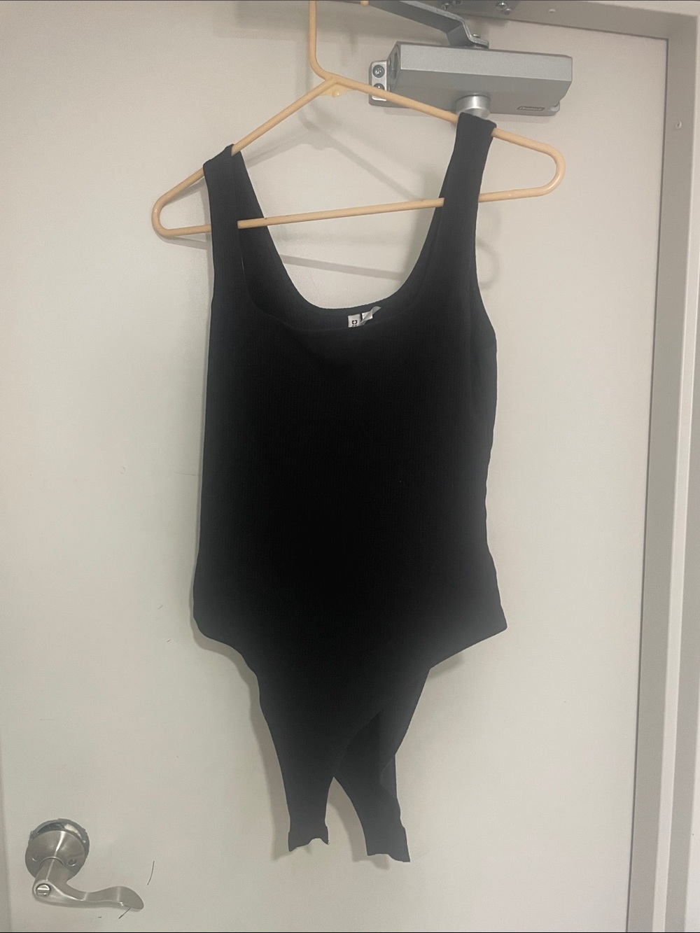 H&M Black Ribbed Scoop Neck Bodysuit